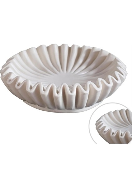 Yivli Fırfırlı Dekoratif Kase - Oturma Odası Dekoru Için Dekor, Küçük-B (Yurt Dışından) fiyatları