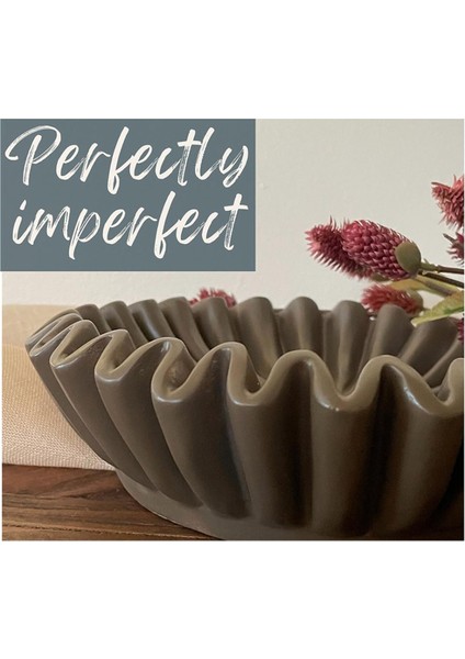 Yivli Fırfırlı Dekoratif Kase - Oturma Odası Dekoru Için Dekor, Küçük-B (Yurt Dışından) fırsatları