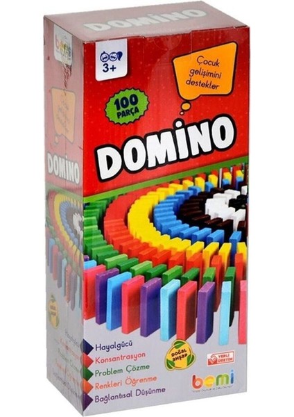 Ahşap Eğitici Oyun Domino 100 Parça