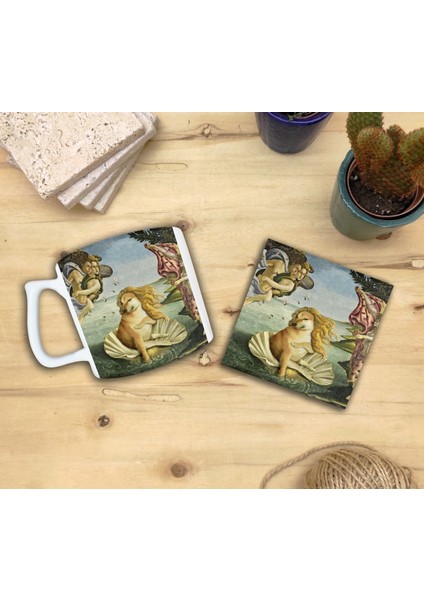 Hayvanlar ve Sanat/boticelli Venüs'ün Doğuşu Set 10- Yelken Fincan Kupa-Taş Bardak Altlığı 1 fiyatları