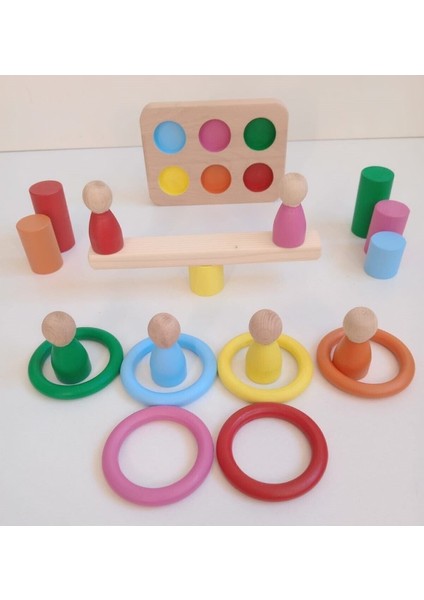 Montessori Halka Silindir Peg Bebek 6 Lı Seti modelleri