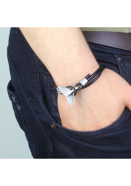 Deri Gümüş Erkek Bileklik 67170 fiyatları