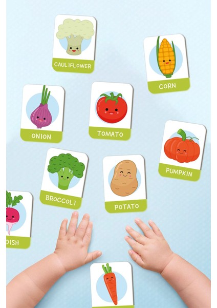 Sebzeleri Öğreniyorum Ahşap Eğitici Kartlar Okul Öncesi Kreş Ahşap Oyuncak Flash Cards