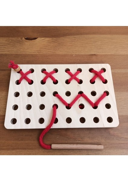 İp Geçir Kendi Şeklini Yap Montessori Oyunu