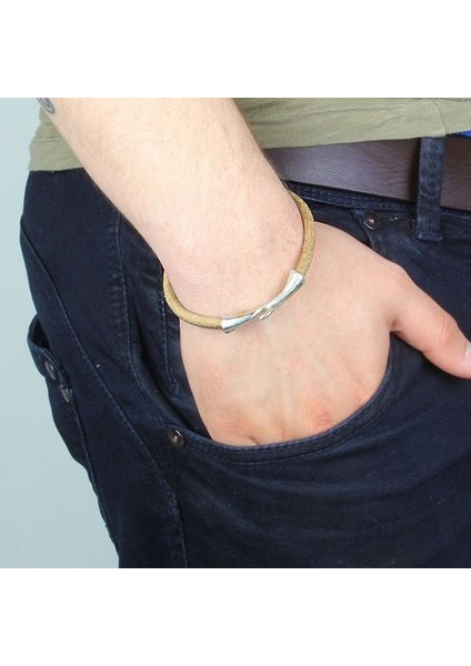 Deri Gümüş Erkek Bileklik 67151 fiyatları