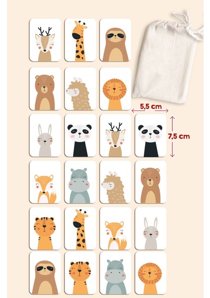 Ahşap Zeka Kartları Eşleştirme Oyunu Hafıza Kartı Ahşap Eğitici Puzzle Oyuncak