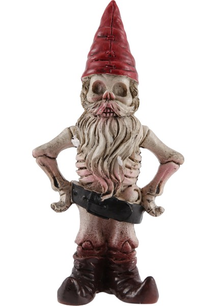 Iskelet Erkek ve Kadın Kırmızı Şapka Kafatası Canavar Kemik Reçine Süsler B (Yurt Dışından)