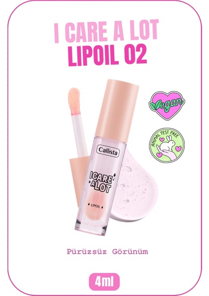 I Care A Lot Lip Oil - 02 Strawberry - Nemlendirici Dudak Yağı