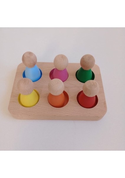 Peg Bebek ve Tabla Eşleştirme 6 Lı Insan Figürleri (Waldorf)