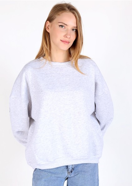 Karmelanj Bisiklet Yaka Oversize Kadın Sweatshirt 9152M