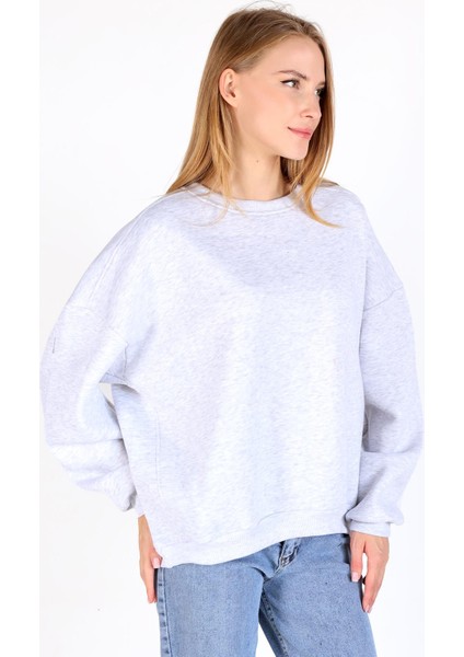 Karmelanj Bisiklet Yaka Oversize Kadın Sweatshirt 9152M modelleri