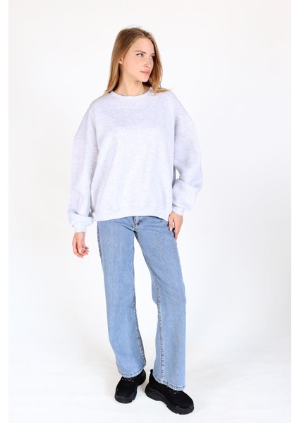 Karmelanj Bisiklet Yaka Oversize Kadın Sweatshirt 9152M fırsatları
