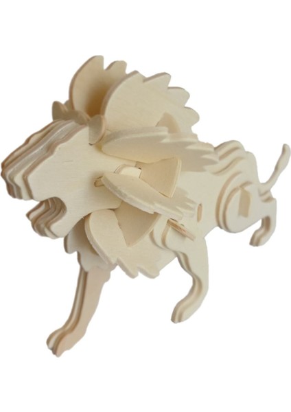 3D Ahşap Puzzle Aslan 34 Parça Kendin Yap Kit (Dıy, Yapboz, Boyanabilir) modelleri