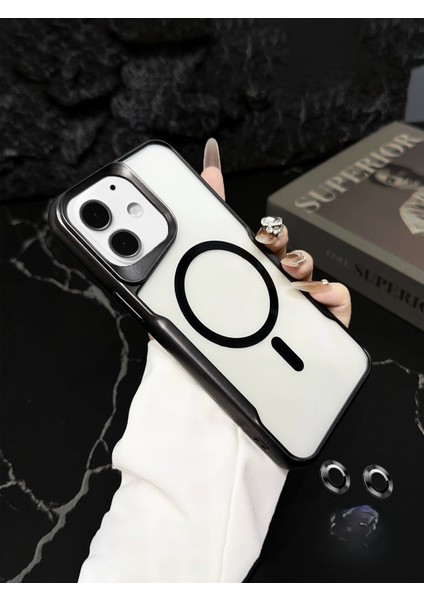 iPhone 12 ve 12 Pro Uyumlu Lens Koruma Hediyeli Magsafe Destekli Premium Şeffaf Kılıf