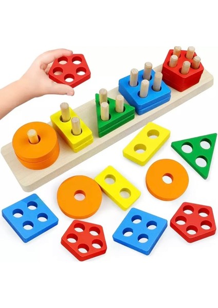 Ahşap Eğitici Geometrik Bultak Oyunu
