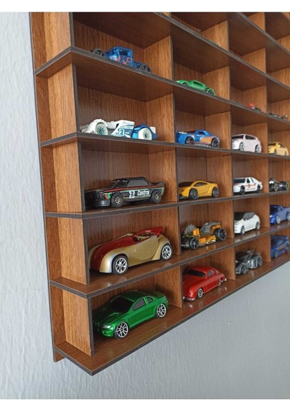Ahşap Oyuncak Araba Rafı 1/64 Araçlar Için (Ceviz) fırsatları