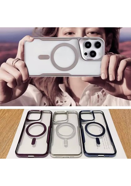 iPhone 15 Pro Uyumlu Lens Koruma Hediyeli Magsafe Destekli Premium Şeffaf Kılıf