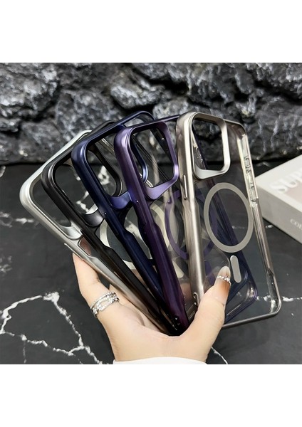 iPhone 15 Pro Uyumlu Lens Koruma Hediyeli Magsafe Destekli Premium Şeffaf Kılıf