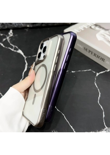 iPhone 15 Pro Uyumlu Lens Koruma Hediyeli Magsafe Destekli Premium Şeffaf Kılıf