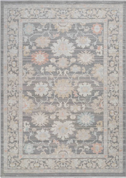 Rustik 2223 Klasik Vintage Salon Gri Country Mutfak Halısı Tozumaz Yumuşak Makine Halısı 160x230