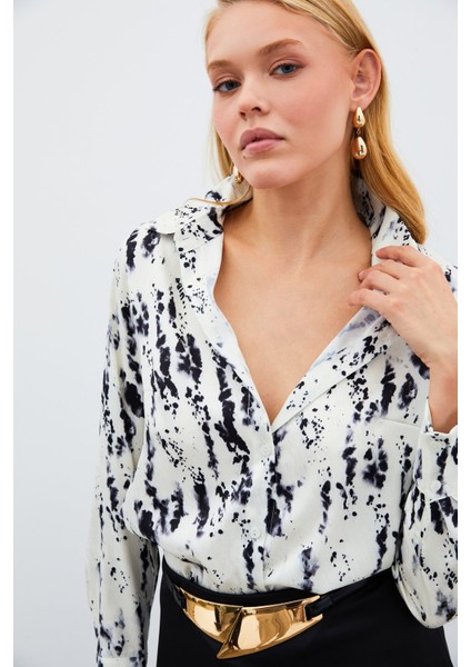 Kırçıllı Uzun Gömlek - Siyah