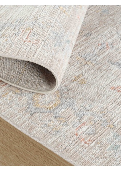 Rustik 2222 Klasik Vintage Salon Bej Krem Mutfak Halısı Tozumaz Yumuşak Makine Halısı 120x180 fırsatları