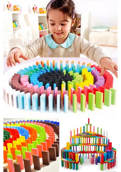 100 Parça Ahşap Domino Taşı