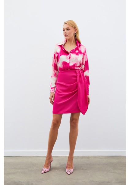 Salaş Uzun Gömlek - Fuşya