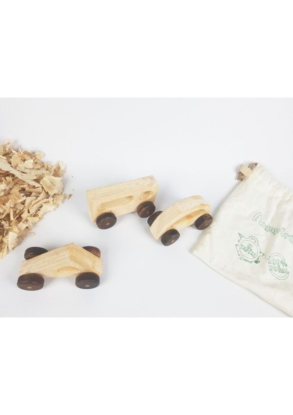 Geometrik Ahşap Oyuncak Arabalar - Doğal fırsatları