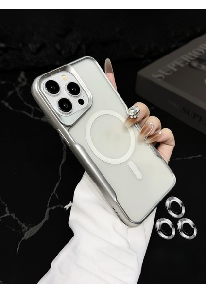 iPhone 15 Pro Uyumlu Lens Koruma Hediyeli Magsafe Destekli Premium Şeffaf Kılıf