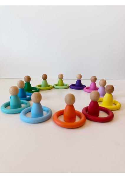 Peg Bebek ve Halka 12 Li Renkli Insan Figürleri (Waldorf) fiyatları