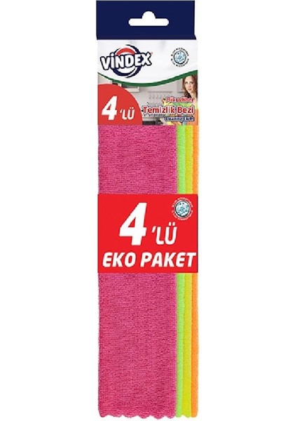 Vindex Mikrofiber Çok Amaçlı Temizlik Bezi 4lü 1010307