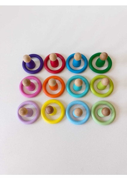 Peg Bebek ve Halka 12 Li Renkli Insan Figürleri (Waldorf) fırsatları