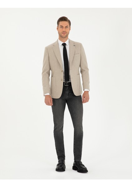 Erkek Bej Slim Fit Ceket 50291937-VR011