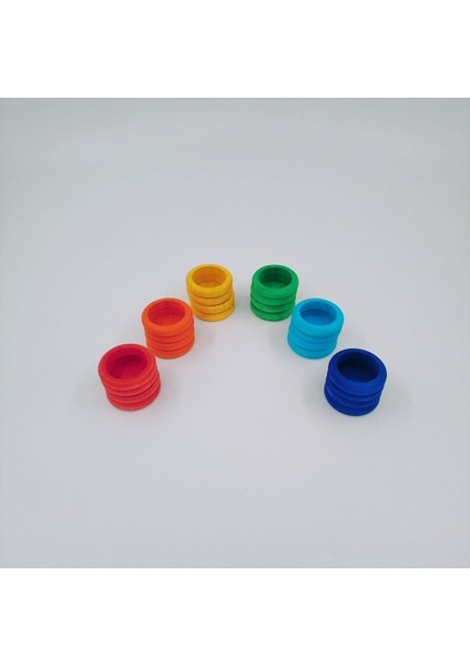 Diskler ve Halkalar Gökkuşağı Ahşap Oyuncak - Waldorf - Montessori Eğitici Oyuncaklar modelleri