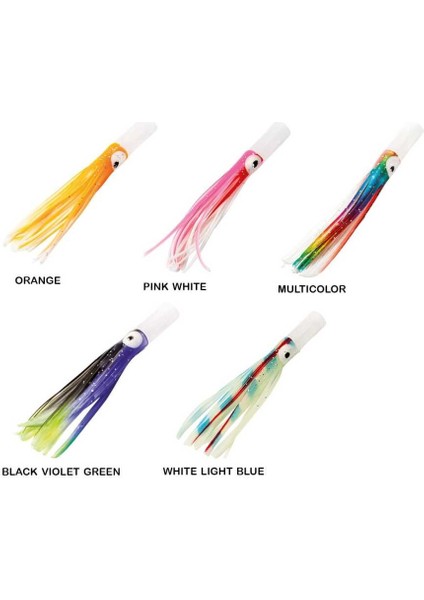 Octopus Plastic Tube Head 7.5 cm 3 Adet Sahte Balık Black Violet Green fiyatları