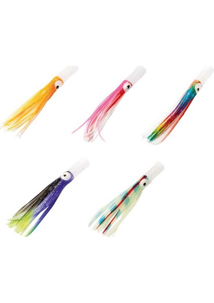 Octopus Plastic Tube Head 7.5 cm 3 Adet Sahte Balık Black Violet Green indirimleri