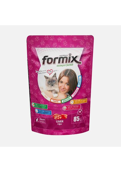 Ciğerli Jöleli Yetişkin Kedi Maması 85GR