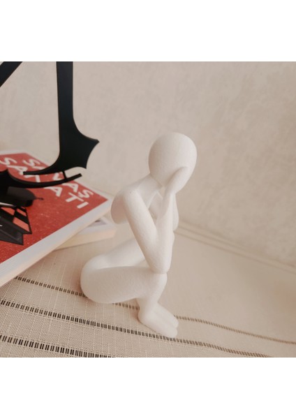 Düşünen Iskandinav Tarzı Biblo Heykel Figür Dekor Dekorasyon 3D 3 Boyutlu Altındal Home