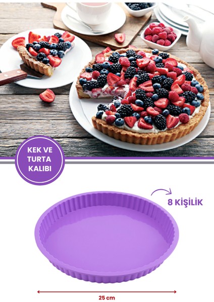 SL08 Lila Renk Tepsi Desen Kek ve Turta kalıpları modelleri