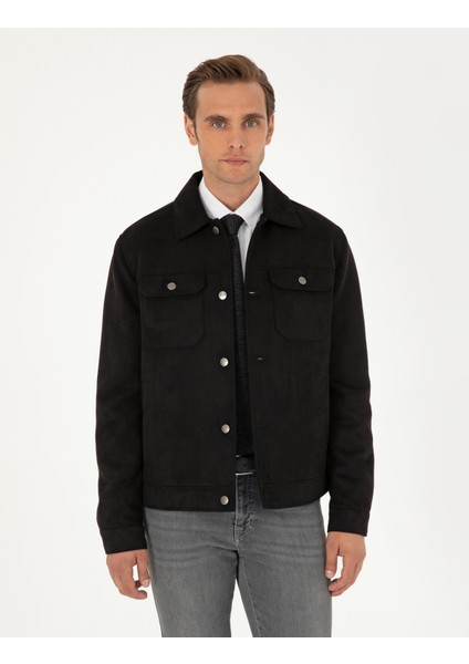 Erkek Siyah Gömlek Yaka Suni Deri Ceket 50300520-001 modelleri