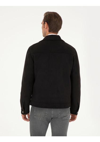 Erkek Siyah Gömlek Yaka Suni Deri Ceket 50300520-001 indirimleri