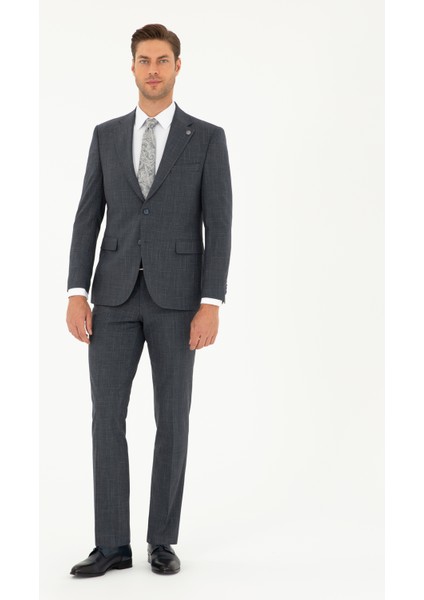 Erkek Lacivert Slim Fit Takım Elbise 50292216-VR033