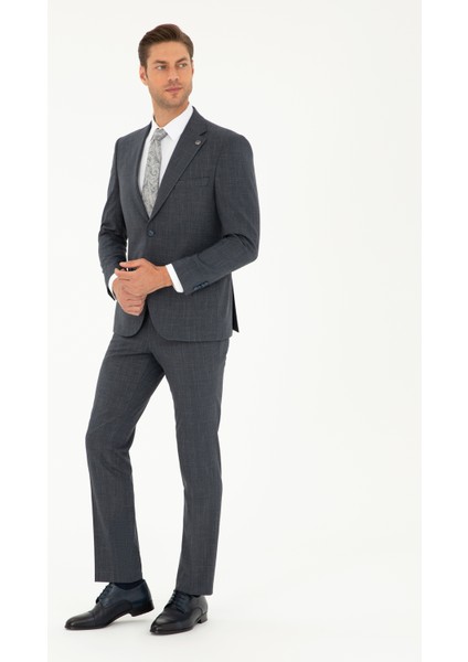 Erkek Lacivert Slim Fit Takım Elbise 50292216-VR033 fırsatları