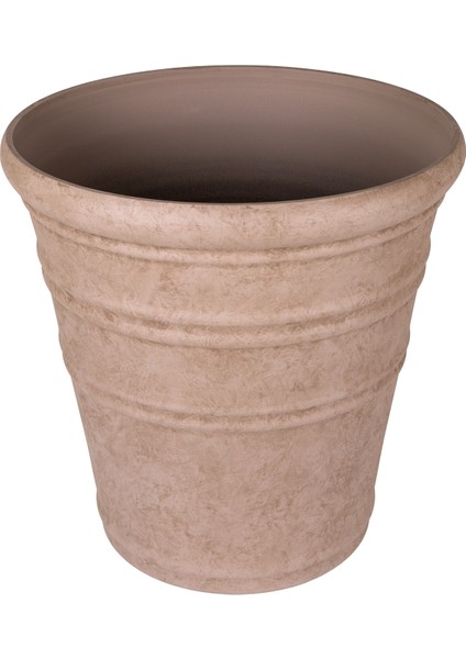 Oval Iç ve Dış Mekan Saksı Vizon Büyük Boy 55X55X53 Cm.