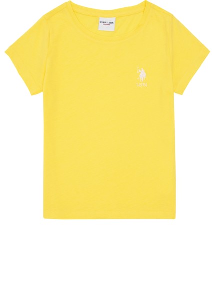 U.S. Polo Assn. Kız Çocuk Sarı Basic T-Shirt 50295661-Vr044