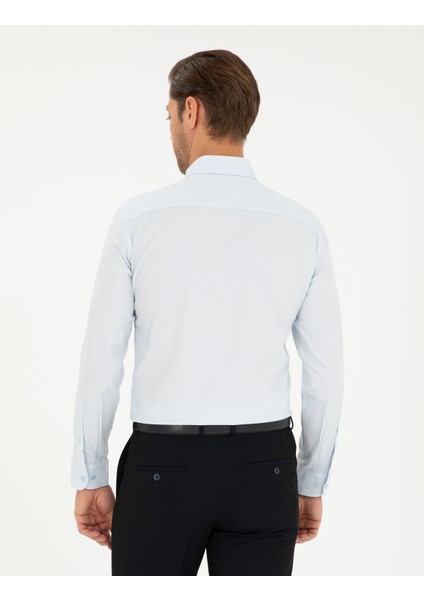 Erkek Açık Mavi Slim Fit Uzun Kollu Gömlek 50295909-VR003
