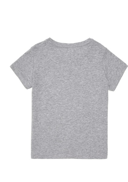 Kız Çocuk Gri Melanj Tişört Basic 50294568-VR086