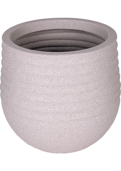 Oval Iç ve Dış Mekan Saksı Bej Küçük Boy 30X30X27,5 Cm.