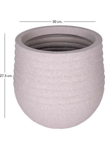 Oval Iç ve Dış Mekan Saksı Bej Küçük Boy 30X30X27,5 Cm. fırsatları
